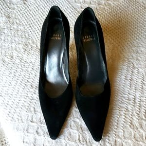 Stuart Weitzman Black Suede Pumps.